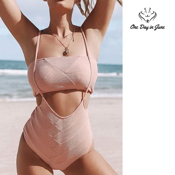 Cupshe Other - Bandeau High Waist Suspender Bikini